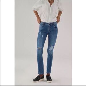 Anthropologie Pilcro Boyfriend Jeans Distressed Blue Size 26 Denim NWT